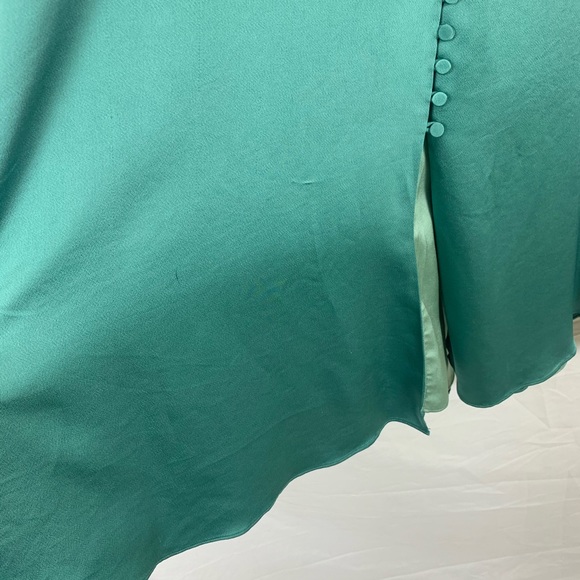 Jonathan Simkhai Ruched V-Neck Button Dress 8 - Picture 9 of 12